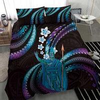 Hawaii King Kamehameha Bedding Set Fantastic Plumeria Amethyst Gradient LT01 - Polynesian Pride