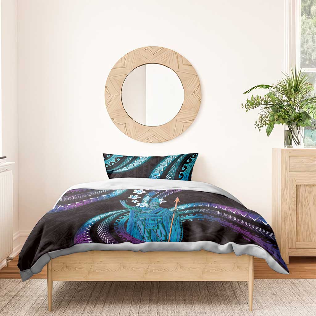 Hawaii King Kamehameha Bedding Set Fantastic Plumeria Amethyst Gradient LT01 - Polynesian Pride