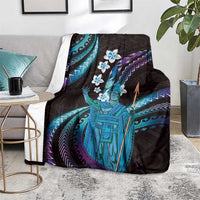 Hawaii King Kamehameha Blanket Fantastic Plumeria Amethyst Gradient