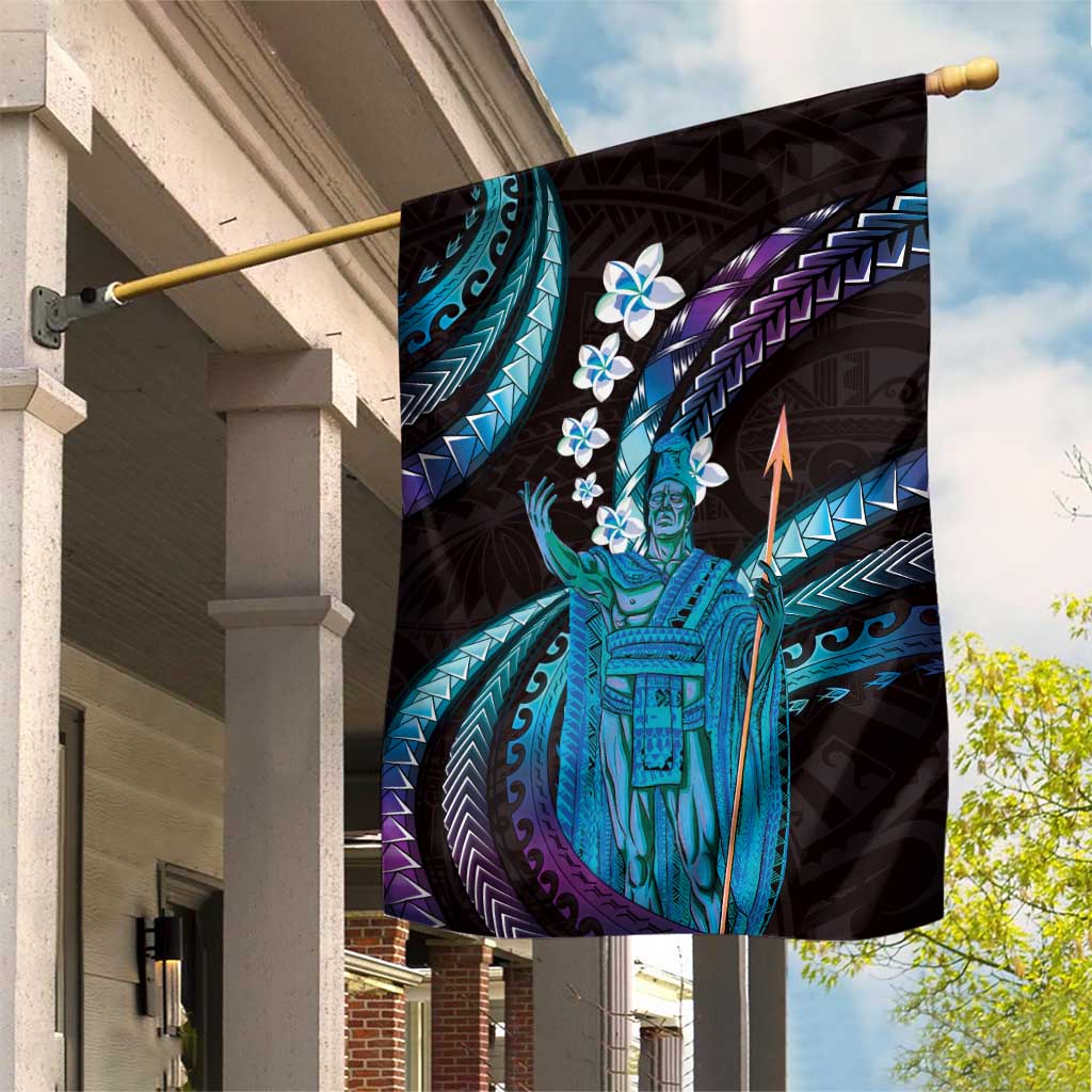 Hawaii King Kamehameha Garden Flag Fantastic Plumeria Amethyst Gradient