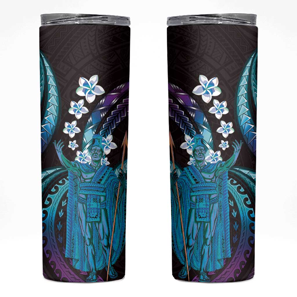 Hawaii King Kamehameha Skinny Tumbler Fantastic Plumeria Amethyst Gradient LT01 Purple - Polynesian Pride