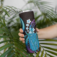Hawaii King Kamehameha Skinny Tumbler Fantastic Plumeria Amethyst Gradient LT01 - Polynesian Pride