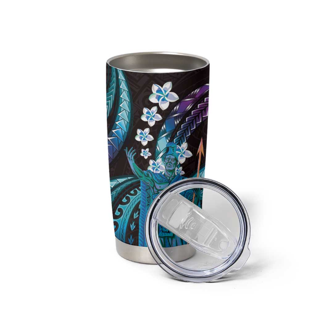 Hawaii King Kamehameha Tumbler Cup Fantastic Plumeria Amethyst Gradient