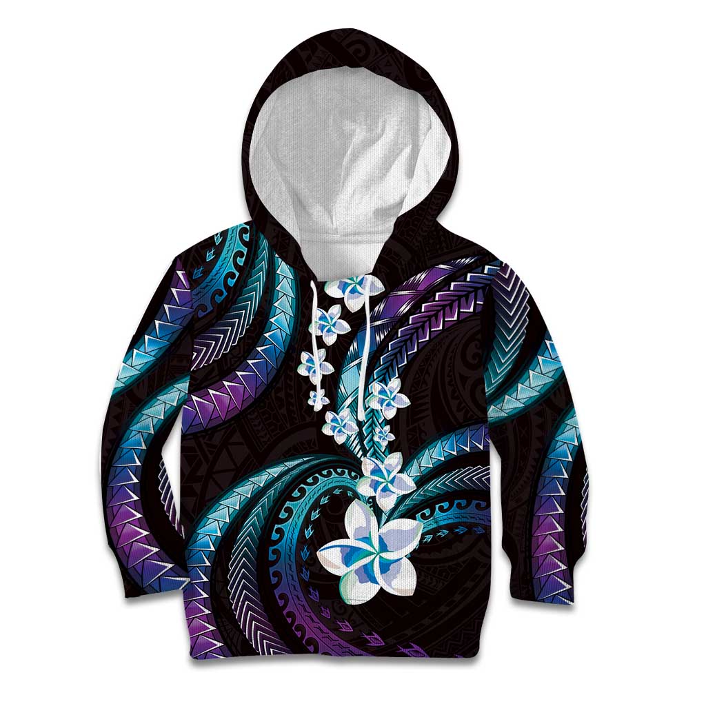 Hawaii Plumeria Kid Hoodie Amethyst Gradient Polynesian Pattern LT01 Hoodie Purple - Polynesian Pride