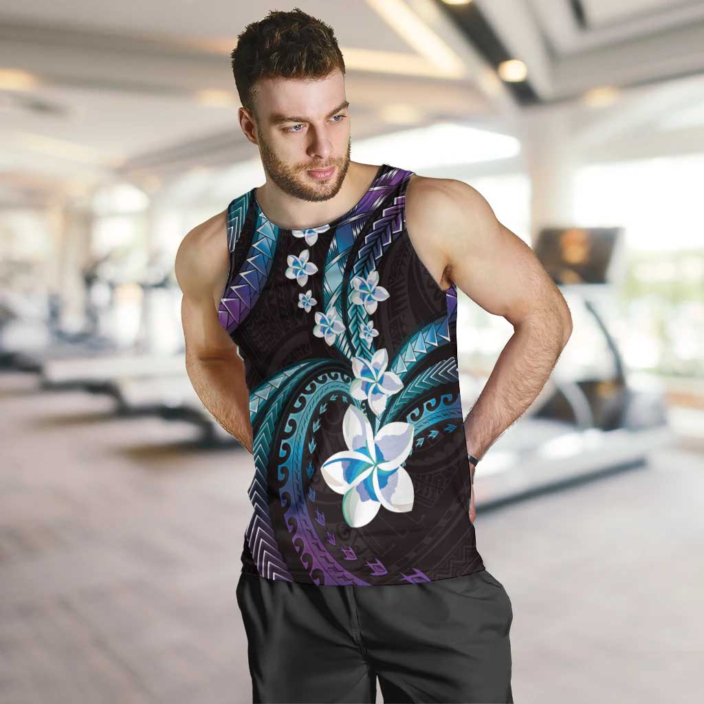Hawaii Plumeria Men Tank Top Amethyst Gradient Polynesian Pattern LT01 Purple - Polynesian Pride