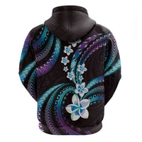 Hawaii Plumeria Zip Hoodie Amethyst Gradient Polynesian Pattern LT01 - Polynesian Pride