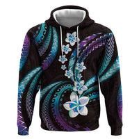 Hawaii Plumeria Zip Hoodie Amethyst Gradient Polynesian Pattern LT01 Pullover Hoodie Purple - Polynesian Pride