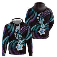 Hawaii Plumeria Zip Hoodie Amethyst Gradient Polynesian Pattern LT01 - Polynesian Pride