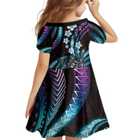 Hawaii Shaka Sign Family Matching Off The Shoulder Long Sleeve Dress and Hawaiian Shirt Fantastic Frangipani Amethyst Gradient