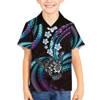 Hawaii Shaka Sign Hawaiian Shirt Fantastic Frangipani Amethyst Gradient