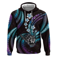 Hawaii Shaka Sign Hoodie Fantastic Frangipani Amethyst Gradient