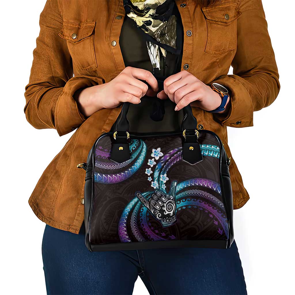 Hawaii Shaka Sign Shoulder Handbag Fantastic Frangipani Amethyst Gradient