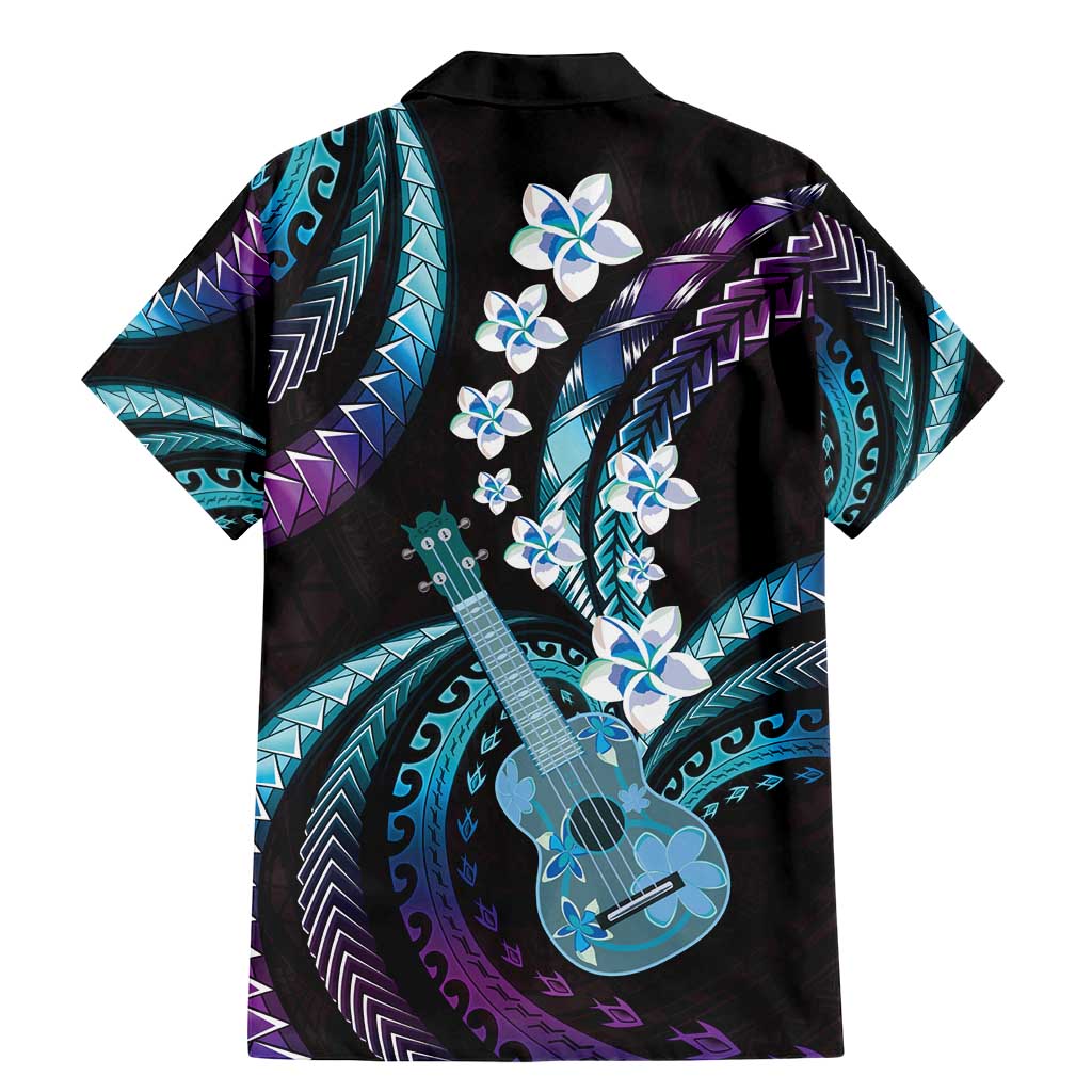 Hawaiian Ukulele Family Matching Mermaid Dress and Hawaiian Shirt Amethyst Gradient Fantastic Plumeria LT01 - Polynesian Pride