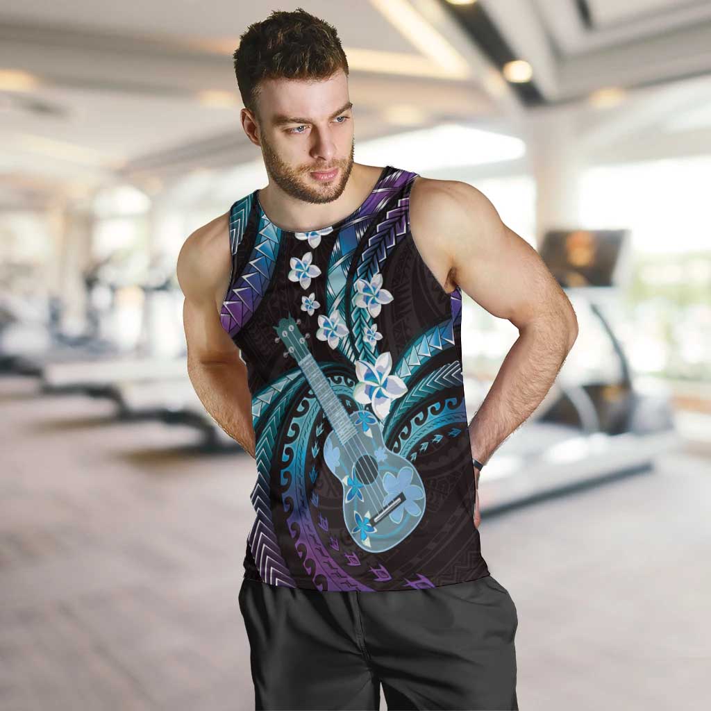 Hawaiian Ukulele Men Tank Top Amethyst Gradient Fantastic Plumeria LT01 Purple - Polynesian Pride