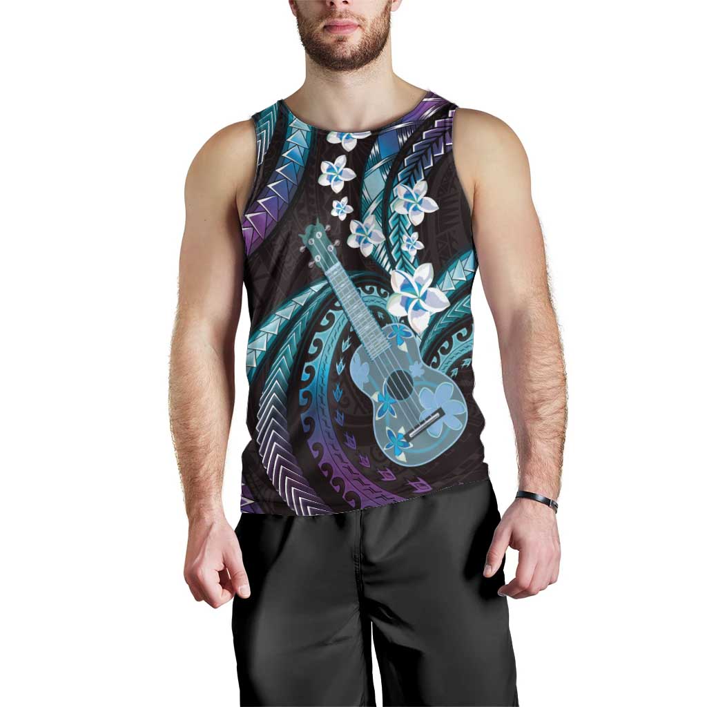 Hawaiian Ukulele Men Tank Top Amethyst Gradient Fantastic Plumeria LT01 - Polynesian Pride