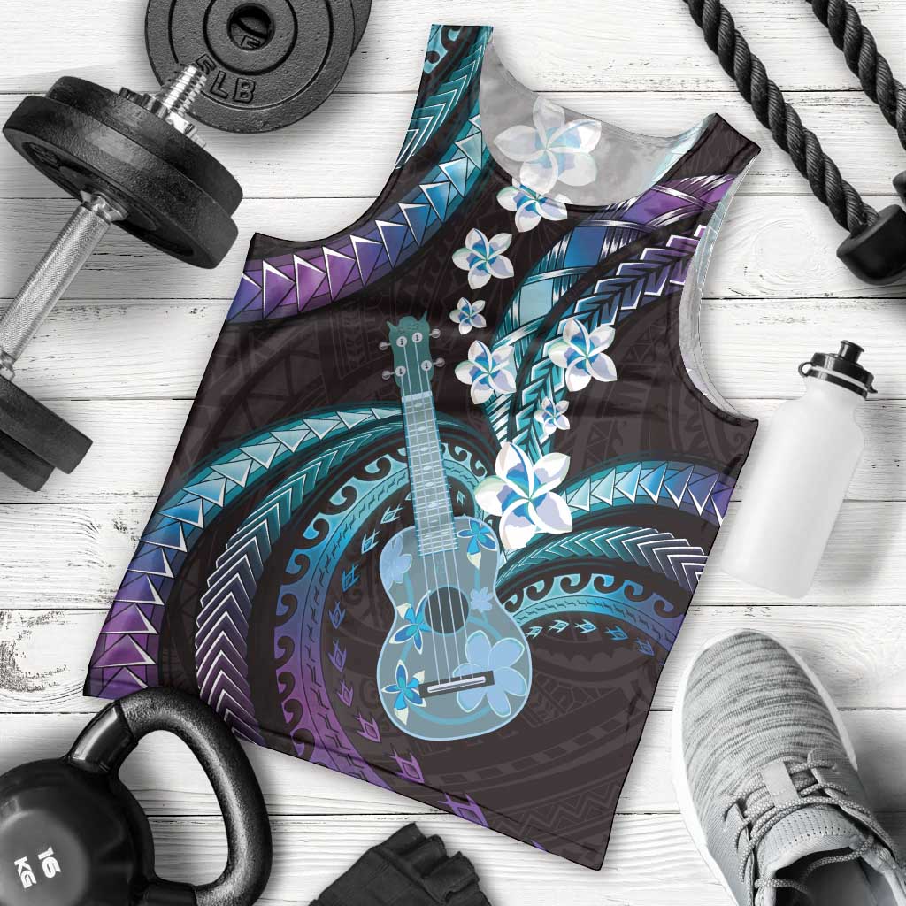 Hawaiian Ukulele Men Tank Top Amethyst Gradient Fantastic Plumeria LT01 - Polynesian Pride