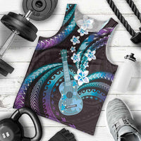 Hawaiian Ukulele Men Tank Top Amethyst Gradient Fantastic Plumeria LT01 - Polynesian Pride