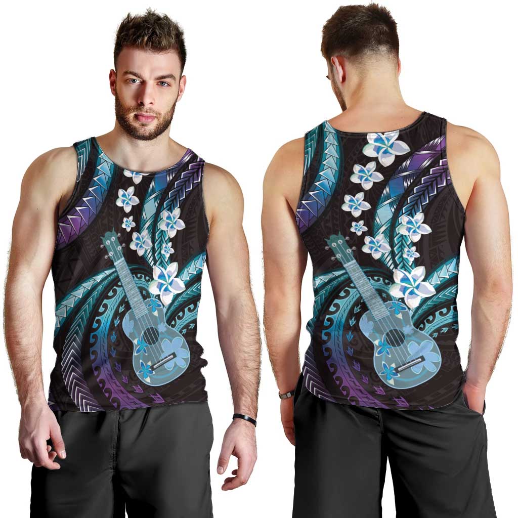 Hawaiian Ukulele Men Tank Top Amethyst Gradient Fantastic Plumeria LT01 - Polynesian Pride