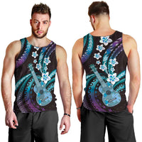 Hawaiian Ukulele Men Tank Top Amethyst Gradient Fantastic Plumeria LT01 - Polynesian Pride