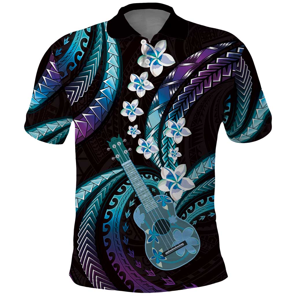 Hawaiian Ukulele Polo Shirt Amethyst Gradient Fantastic Plumeria LT01 Purple - Polynesian Pride