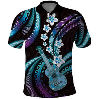Hawaiian Ukulele Polo Shirt Amethyst Gradient Fantastic Plumeria LT01 Purple - Polynesian Pride