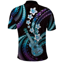 Hawaiian Ukulele Polo Shirt Amethyst Gradient Fantastic Plumeria LT01 - Polynesian Pride