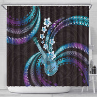 Hawaiian Ukulele Shower Curtain Amethyst Gradient Fantastic Plumeria LT01 - Polynesian Pride