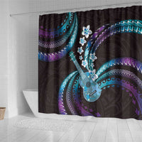 Hawaiian Ukulele Shower Curtain Amethyst Gradient Fantastic Plumeria LT01 - Polynesian Pride