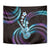Hawaiian Ukulele Tapestry Amethyst Gradient Fantastic Plumeria