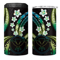 Hawaii Map Kanaka Maoli 4 in 1 Can Cooler Tumbler Fantastic Frangipani Chartreuse Cyan LT01 One Size: 16 oz Cyan - Polynesian Pride