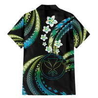 Hawaii Map Kanaka Maoli Family Matching Mermaid Dress and Hawaiian Shirt Fantastic Frangipani Chartreuse Cyan LT01 - Polynesian Pride