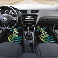 Hawaiian Ukulele Car Mats Chartreuse Cyan Fantastic Plumeria