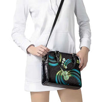 Hawaiian Ukulele Shoulder Handbag Chartreuse Cyan Fantastic Plumeria