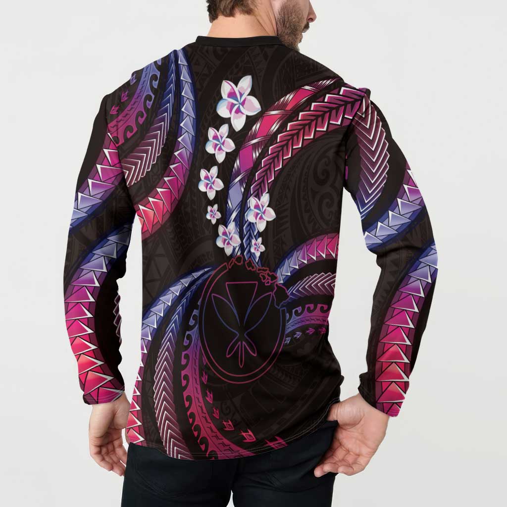 Hawaii Map Kanaka Maoli Button Sweatshirt Fantastic Frangipani Sweet Dream