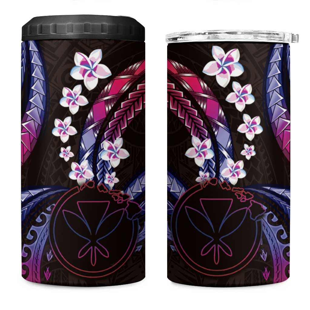 Hawaii Map Kanaka Maoli 4 in 1 Can Cooler Tumbler Fantastic Frangipani Sweet Dream LT01 One Size: 16 oz Pink - Polynesian Pride