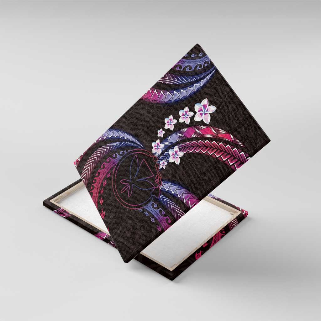 Hawaii Map Kanaka Maoli Canvas Wall Art Fantastic Frangipani Sweet Dream