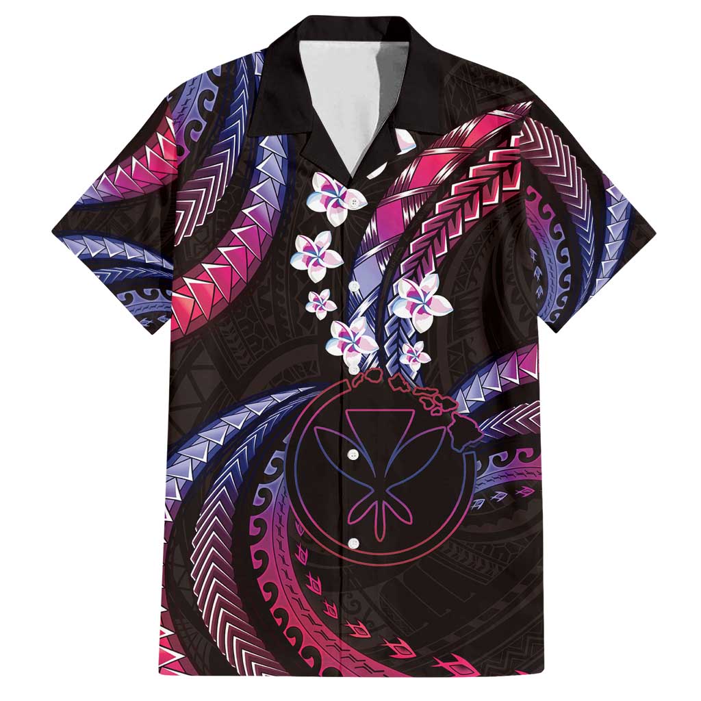 Hawaii Map Kanaka Maoli Family Matching Long Sleeve Bodycon Dress and Hawaiian Shirt Fantastic Frangipani Sweet Dream LT01 Dad's Shirt - Short Sleeve Pink - Polynesian Pride