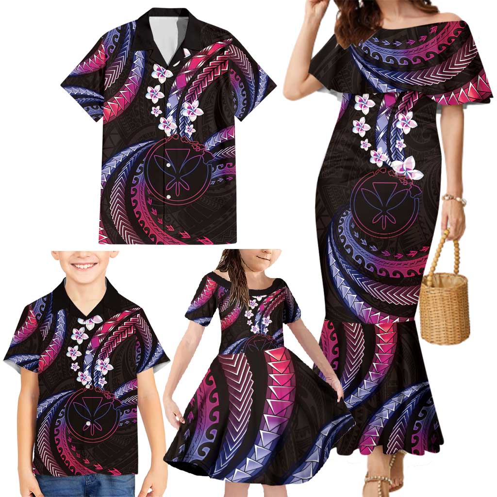 Hawaii Map Kanaka Maoli Family Matching Mermaid Dress and Hawaiian Shirt Fantastic Frangipani Sweet Dream LT01 - Polynesian Pride