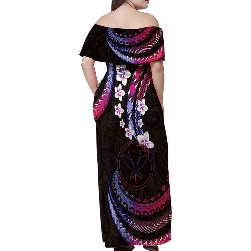 Hawaii Map Kanaka Maoli Family Matching Off Shoulder Maxi Dress and Hawaiian Shirt Fantastic Frangipani Sweet Dream LT01 - Polynesian Pride