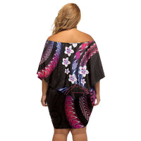 Hawaii Map Kanaka Maoli Family Matching Off Shoulder Short Dress and Hawaiian Shirt Fantastic Frangipani Sweet Dream LT01 - Polynesian Pride