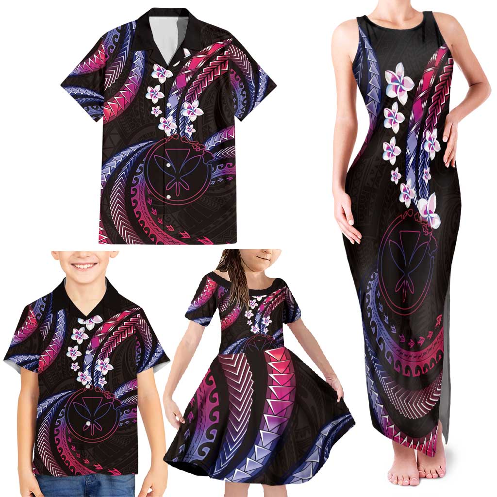 Hawaii Map Kanaka Maoli Family Matching Tank Maxi Dress and Hawaiian Shirt Fantastic Frangipani Sweet Dream LT01 - Polynesian Pride