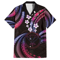 Hawaii Map Kanaka Maoli Family Matching Tank Maxi Dress and Hawaiian Shirt Fantastic Frangipani Sweet Dream LT01 Dad's Shirt - Short Sleeve Pink - Polynesian Pride