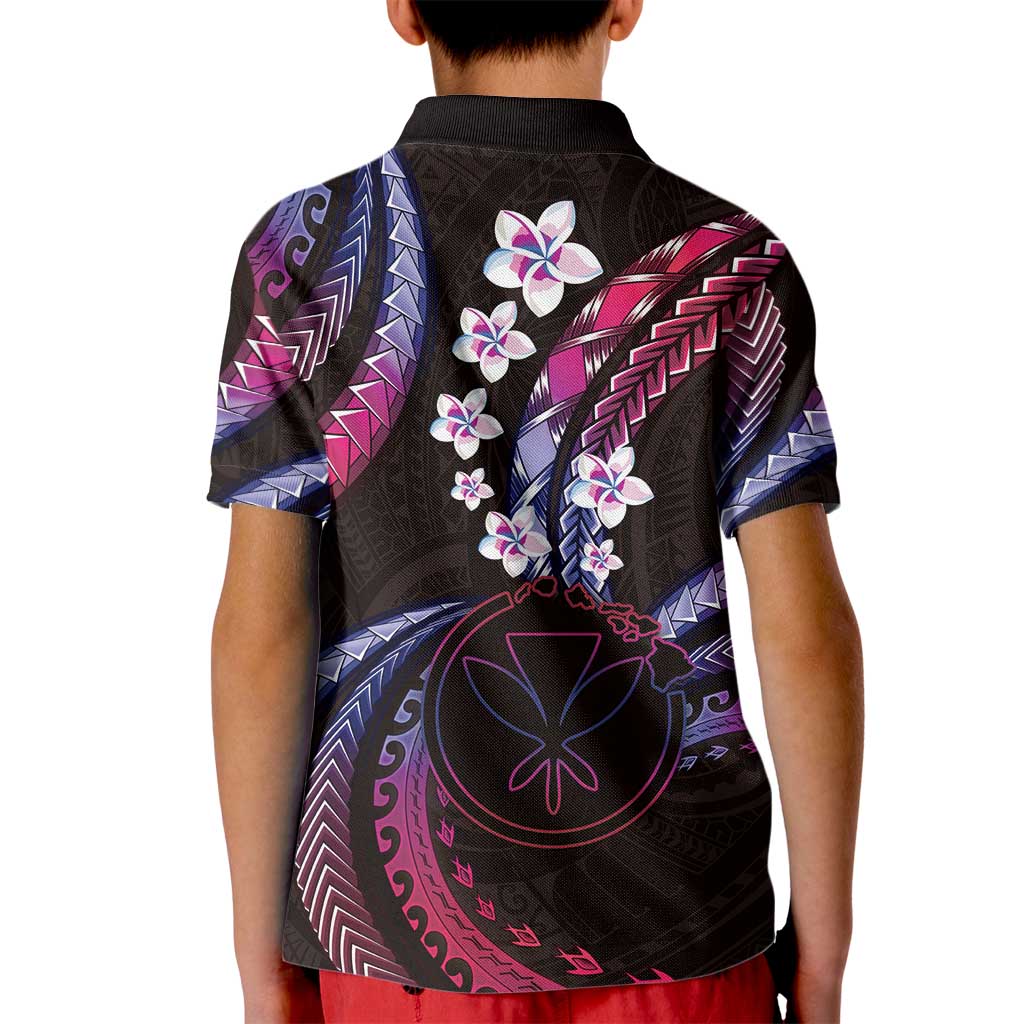 Hawaii Map Kanaka Maoli Kid Polo Shirt Fantastic Frangipani Sweet Dream LT01 - Polynesian Pride
