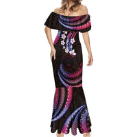 Hawaii Map Kanaka Maoli Mermaid Dress Fantastic Frangipani Sweet Dream LT01 - Polynesian Pride