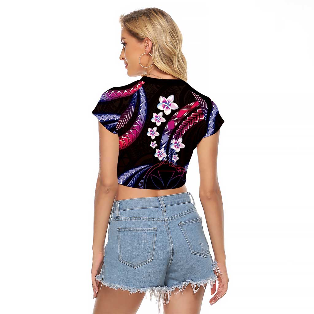 Hawaii Map Kanaka Maoli Raglan Cropped T Shirt Fantastic Frangipani Sweet Dream