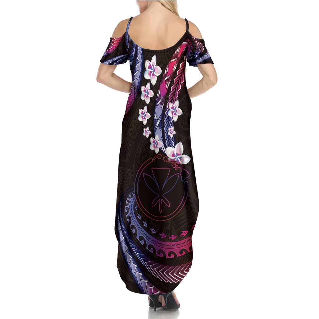 Hawaii Map Kanaka Maoli Summer Maxi Dress Fantastic Frangipani Sweet Dream