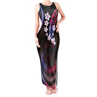 Hawaii Map Kanaka Maoli Tank Maxi Dress Fantastic Frangipani Sweet Dream LT01 Women Pink - Polynesian Pride