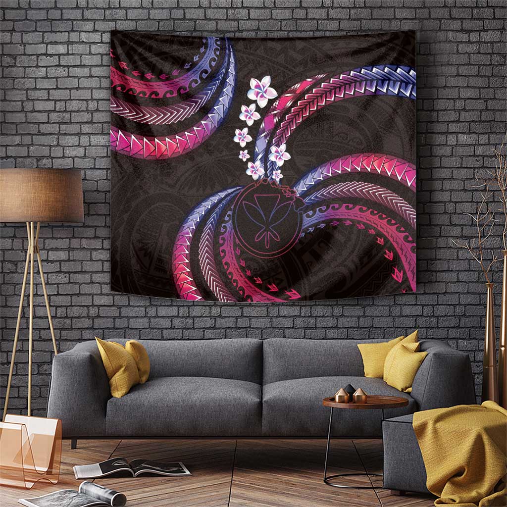 Hawaii Map Kanaka Maoli Tapestry Fantastic Frangipani Sweet Dream
