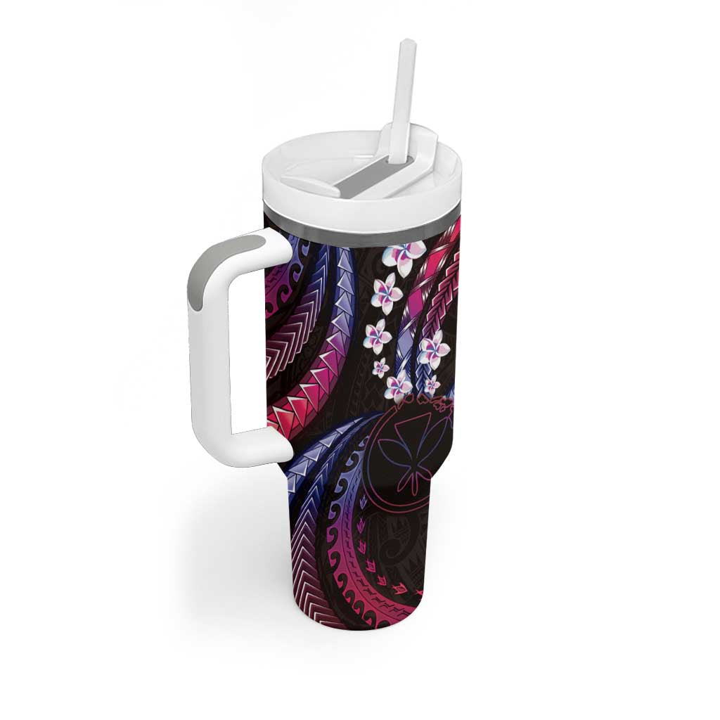Hawaii Map Kanaka Maoli Tumbler With Handle Fantastic Frangipani Sweet Dream