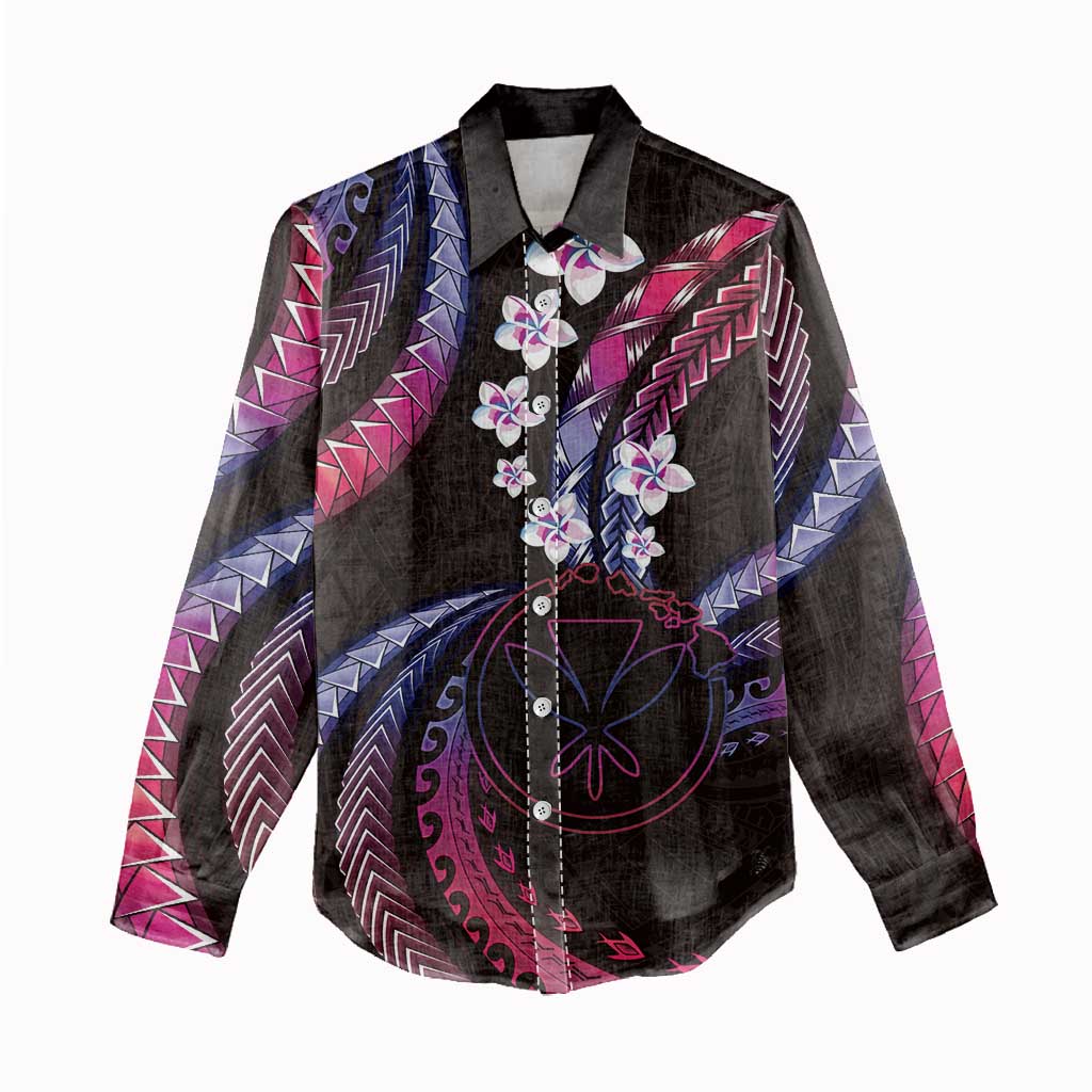 Hawaii Map Kanaka Maoli Women Casual Shirt Fantastic Frangipani Sweet Dream LT01 - Polynesian Pride
